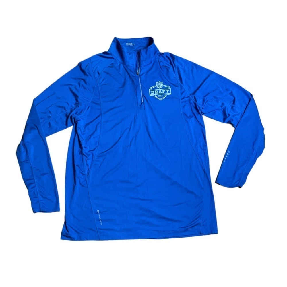 OGIO ENDURANCE MEN’S NEXUS 1/4-ZIP PULLOVER Blue size Large NFL Draft Logo